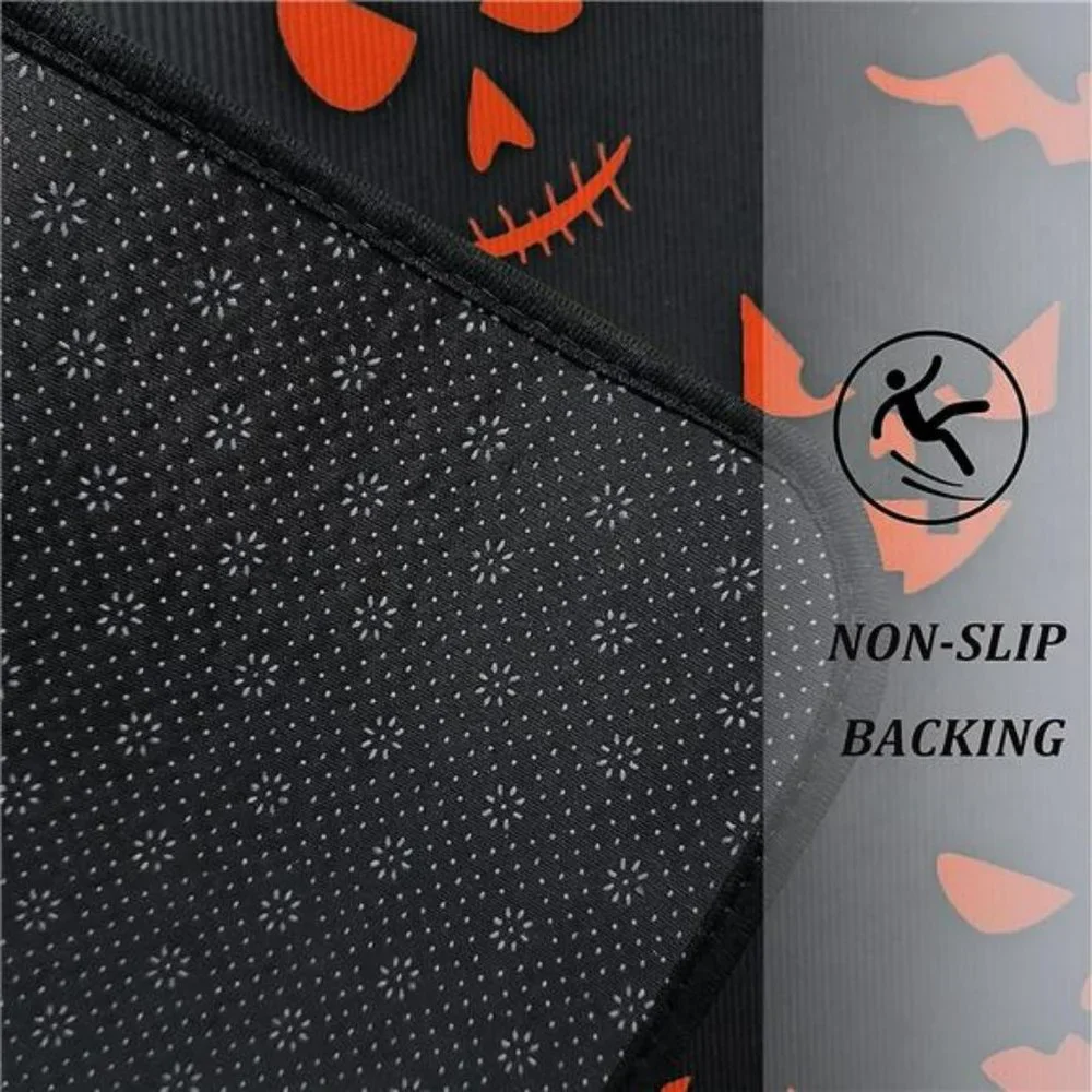 Halloween with Bats Kitchen Rug Set of 2 Washable Non Slip, 17